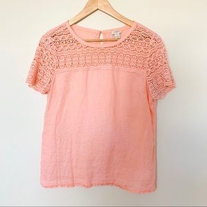 J. Crew Crochet Linen Blouse